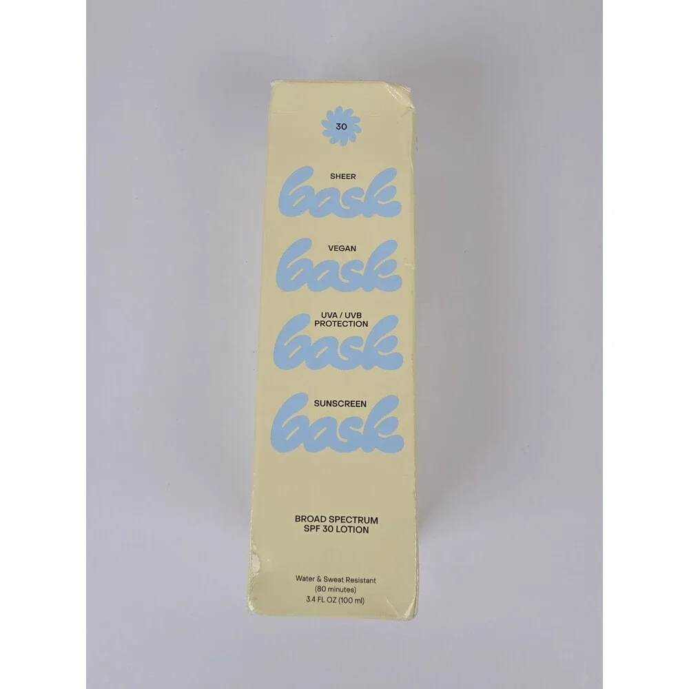 Bask Sheer Moisturizing Sunscreen Broad Spectrum SPF 30 Lotion 3.4 oz Full Size
